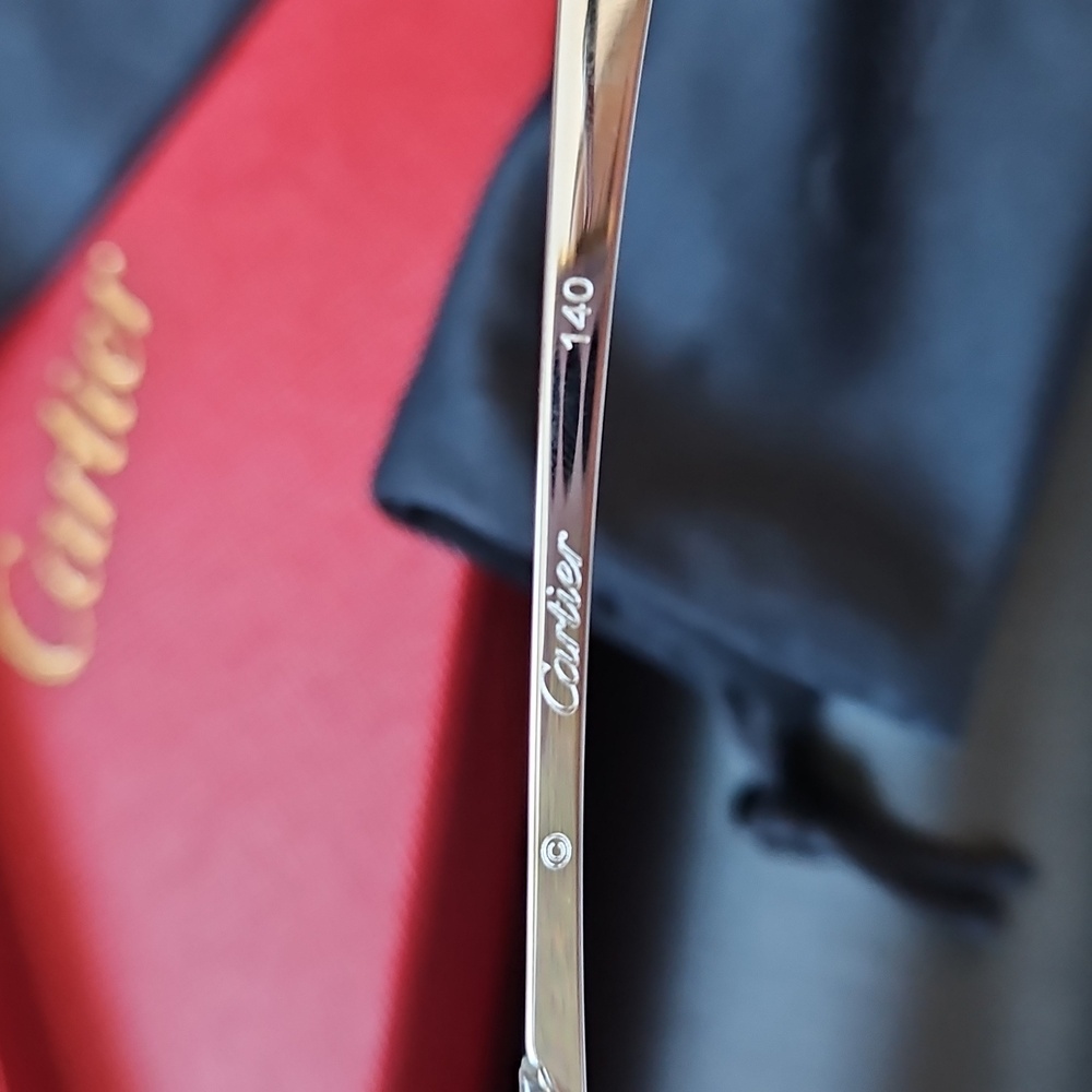 💸SOLD💸 NWT Panthère de Cartier Havana  Sunglasses Silver Black 🐆 - Picture 4 of 8